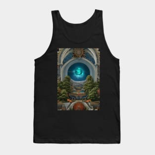 Surrealist painting like digital art of the Monad of creation in the Garden of Eden Tank Top